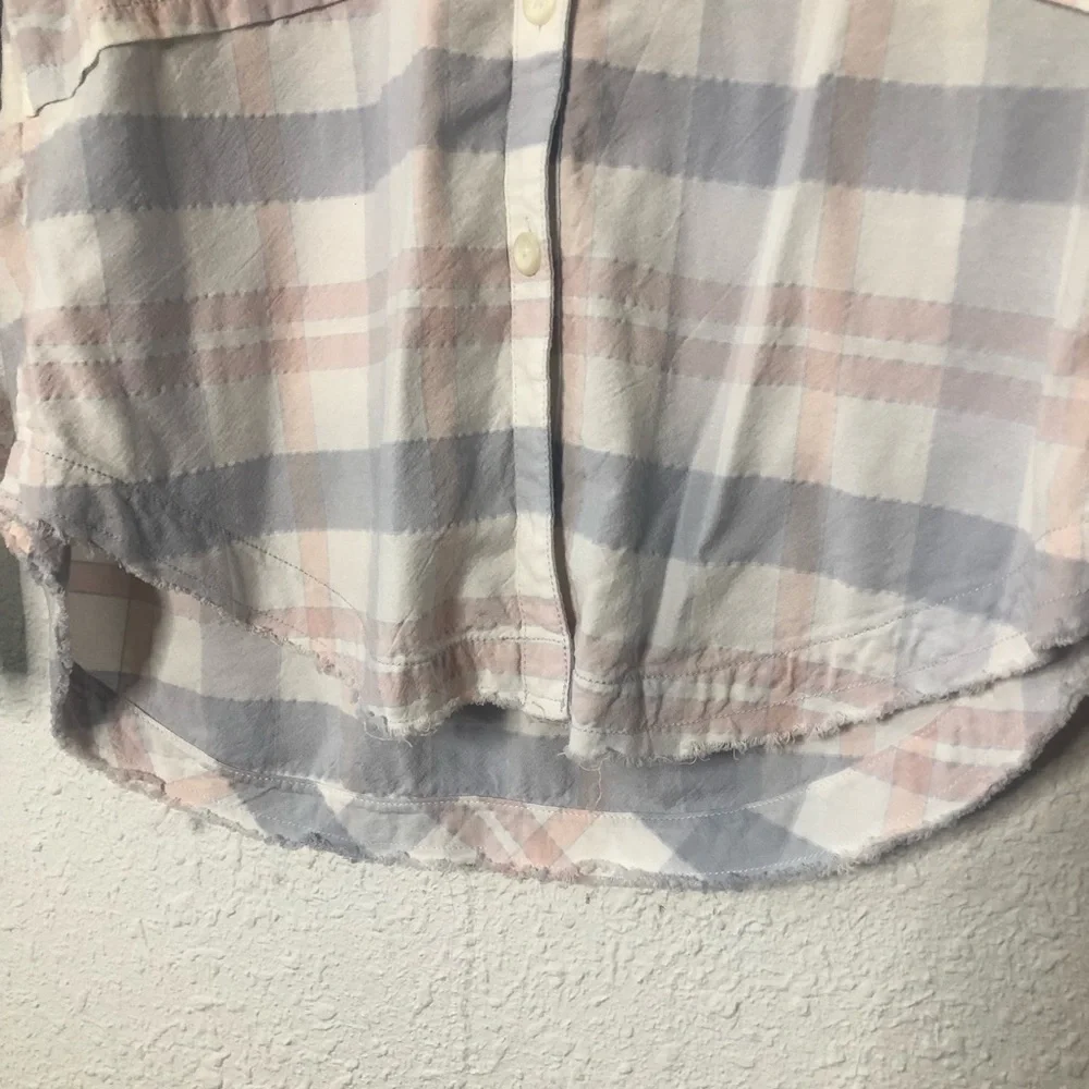 Free People Loveland Plaid Button Down Shirt Small